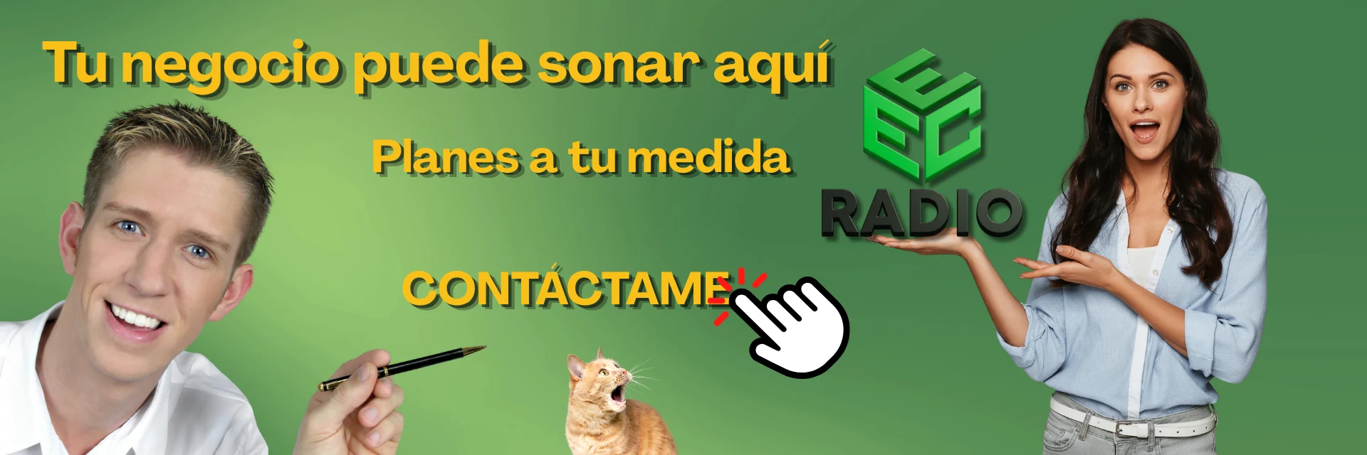 Tu negocio puede sonar aquí: anuncia en El Evangelio Cambia Radio. Planes a tu medida. Contáctame.